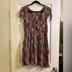 Free People Miss Right Floral Cutout Mini Skater Dres